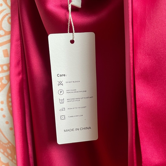 New Canton Walker cowl neck satin halter minidress in rose size M - Picture 6 of 6